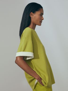 Green Atelier Tess Knitted Silk Blend Top with Cashmere