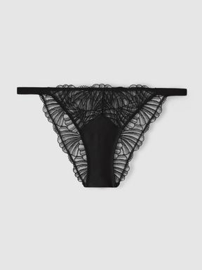 Black Calvin Klein Underwear Sheer Lace Briefs
