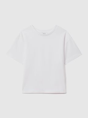 White Reiss Selby Oversized Cotton Crew Neck T-Shirt