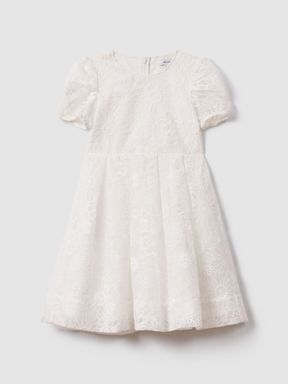 Ivory Reiss Emelie Lace Puff Sleeve Dress