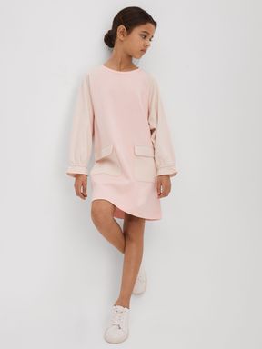 Pink Reiss Courtney Colourblock Jersey Dress