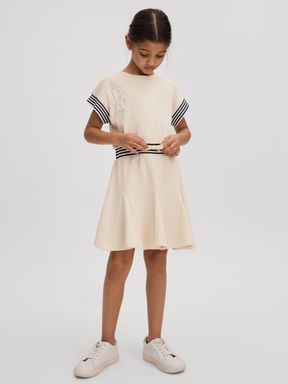 Ivory Reiss Milo Cotton Blend Logo Dress