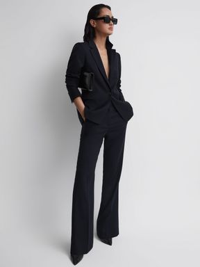 Navy Reiss Haisley Tailored Flare Trousers