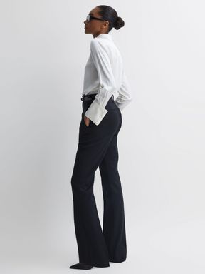 Black Reiss Haisley Tailored Flare Trousers