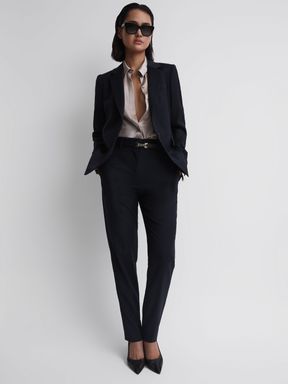 Navy Reiss Haisley Single Breasted Suit Blazer