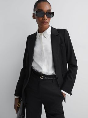 Black Reiss Haisley Single Breasted Suit Blazer