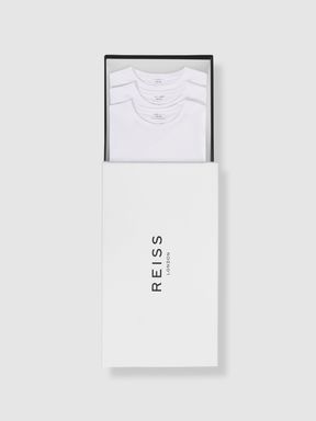 White Reiss Bless Three Pack Of Crew Neck T-shirts