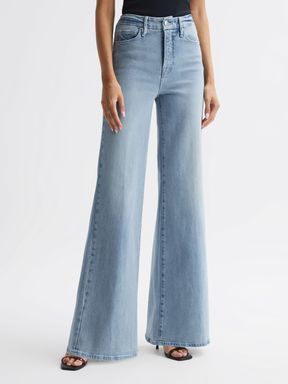 Blue Good American High Rise Flared Jeans