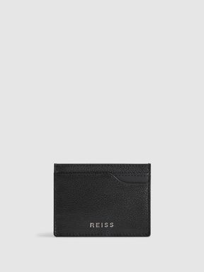 Black Reiss Cabot Leather Card Holder