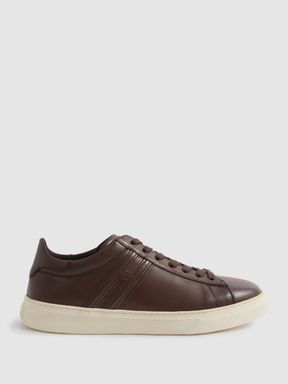 Dark Brown Hogan Lace-Up Trainers