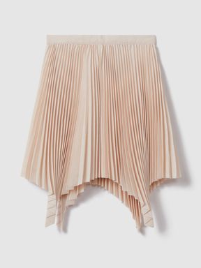 Pink Reiss Azalea Pleated Asymmetric Skirt