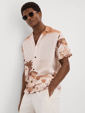 Terracotta Les Deux Cuban Collar Shirt with TENCEL™ Fibers