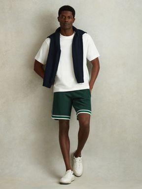 Green Multi Reiss Jack Knitted Elasticated Waist Shorts