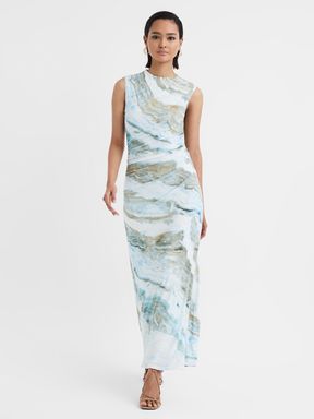 Agate Anna Quan Printed Jersey Maxi Dress