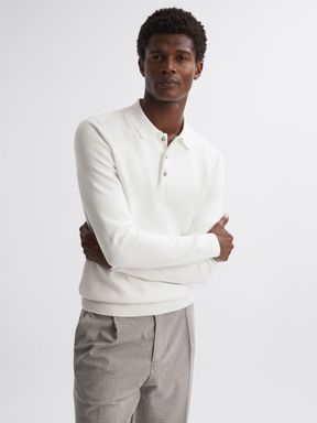 Ecru Reiss Sharp Long Sleeve Polo Shirt