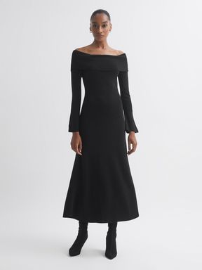Black Florere Knitted Strapless Maxi Dress