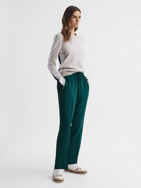 Teal Reiss Hailey Tapered Pull On Trousers