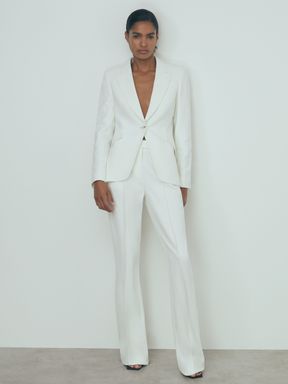 Ivory Atelier Slim Flared Suit Trousers