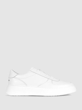 White Unseen Footwear Leather Marais Trainers