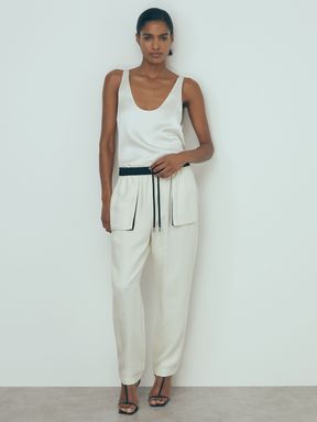 Neutral Atelier Relaxed Contrast Detail Cargo Trousers