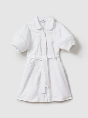 Ivory Reiss Ginny Belted Puff Sleeve Dress