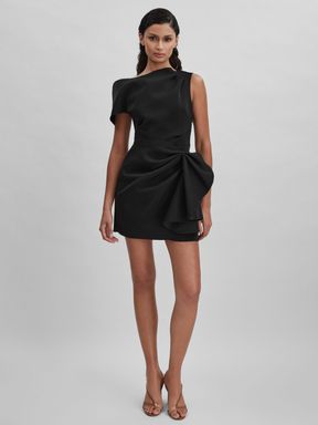 Black Acler Ruffle Side Mini Dress