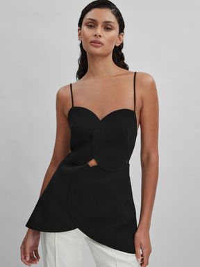 Black Acler Tie-Back Fitted Top