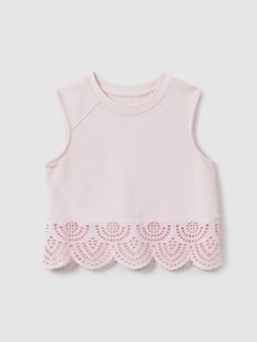 Pink Reiss Sophie Cotton Broderie Co-Ord Top