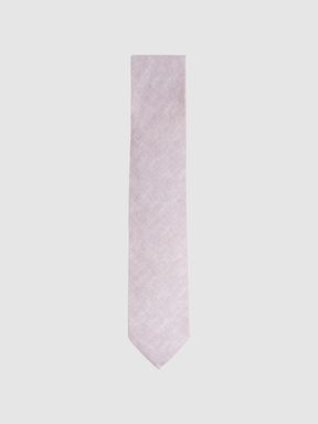 Soft Rose Reiss Vitali Linen Tie