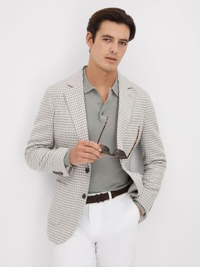 Soft Grey Reiss Nite Slim Fit Wool Blend Single Breasted Blazer
