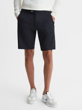 Navy Reiss Fairway Relaxed Fit Golf Performance Shorts