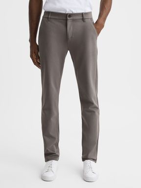 Dark Taupe Paige Mid Rise Trousers