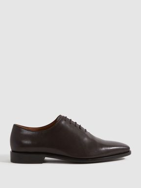 Dark Brown Reiss Mead Leather Lace-Up Shoes