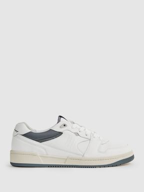 White Reiss Astor Leather Lace-Up Trainers