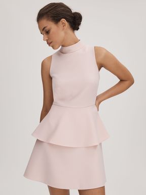 Pale Pink Florere Tiered Mini Dress