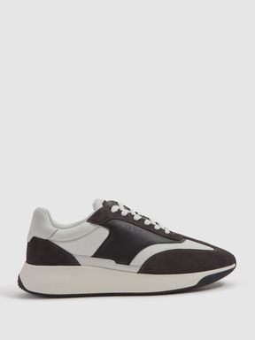 Charcoal Reiss Emmett Leather Suede Running Trainers