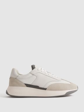 Off White Reiss Emmett Leather Suede Running Trainers