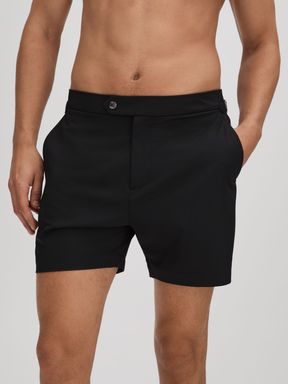 Black Reiss Sun Side Adjuster Swim Shorts
