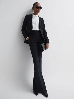 Black Reiss Haisley Tailored Flare Trousers
