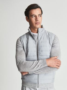 Soft Grey Reiss William Quilted Gilet