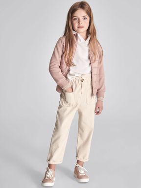 Pink Reiss Harper Junior Zip Up Quilted Jacket