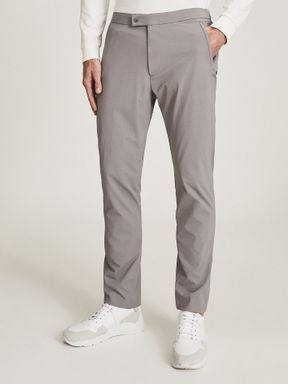 Pale Grey Reiss Ranger Golf Performance Slim Fit Trousers