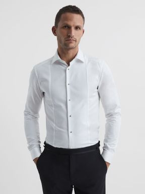 White Reiss Marcel Slim Fit Dinner Shirt