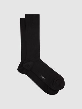 Black Reiss Fela Ribbed Socks