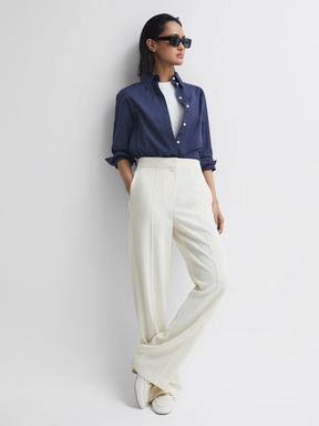 Cream Reiss Aleah Pull On Trousers
