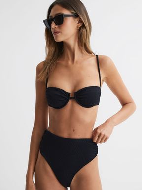 Black Reiss Gabriel FELLA Balconette Bikini Top