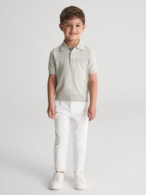 White Reiss Pitch Junior Slim Fit Casual Chinos