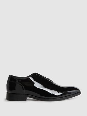 Black Reiss Bay Leather Whole Cut Shoes
