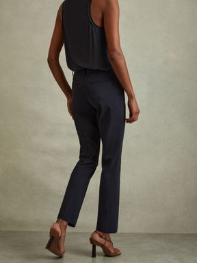 Navy Reiss Joanne Slim Fit Tailored Trousers