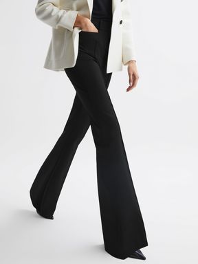 Black Reiss Dylan Flared Trousers